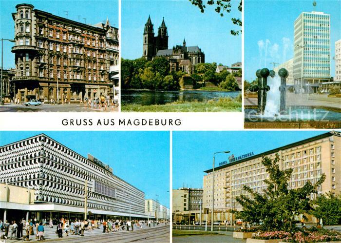 Magdeburg Hasselbachplatz Elbe Dom Karl Marx Str Centrum Warenhaus Hotel Interna