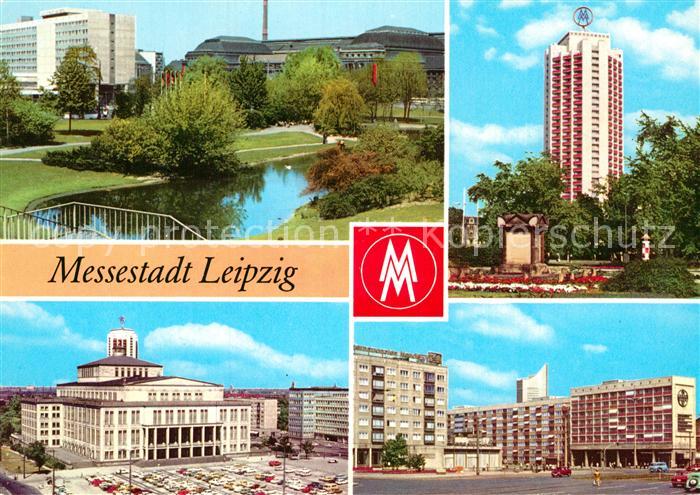 LEIPZIG Sachsen Schwanenteich Interhotel Stadt Leipzig Hauptbahnhf Wohnhochhaus