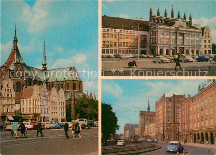 ROSTOCK  CITY Marienkirche Rathaus Lange Strasse