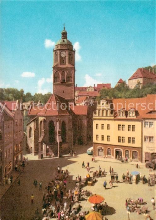 Meissen Elbe Sachsen Marktplatz mit Frauenkirche