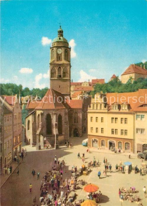 Meissen Elbe Sachsen Marktplatz mit Frauenkirche