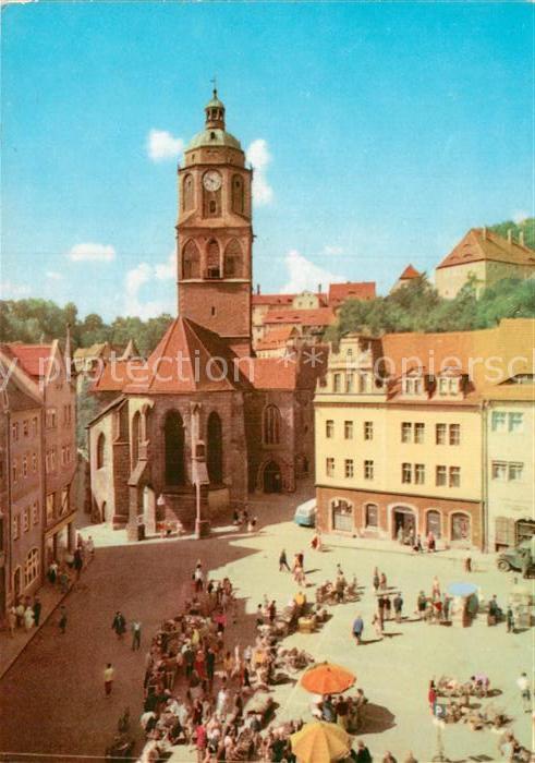 Meissen Elbe Sachsen Marktplatz mit Frauenkirche