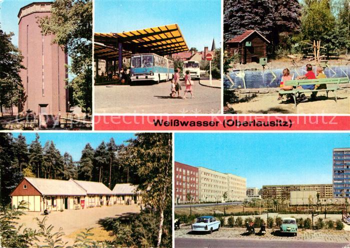 Weisswasser Oberlausitz Wasserturm Busbahnhof Tierpark Pionierlager Wohnkomplex
