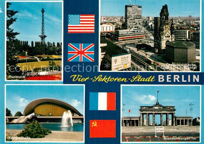 BERLIN  CITY Funkturm Gedaechtniskirche und Europa Center Kongresshalle Brandenb