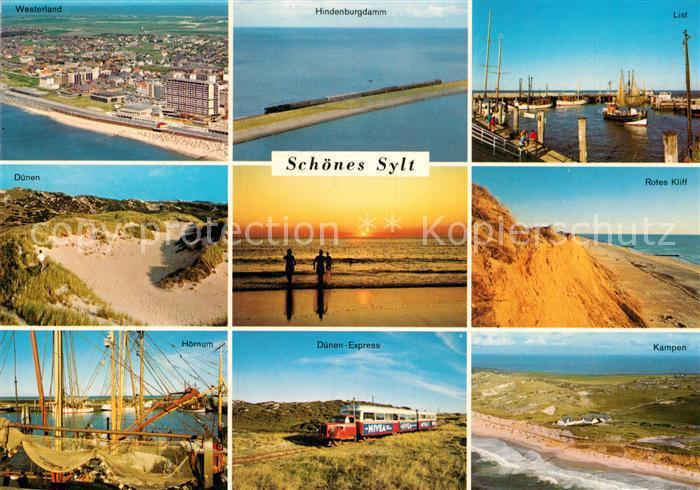 Insel Sylt Westerland Hindenburgdamm List Duenen Rotes Kliff Hoernum Duenenexpre