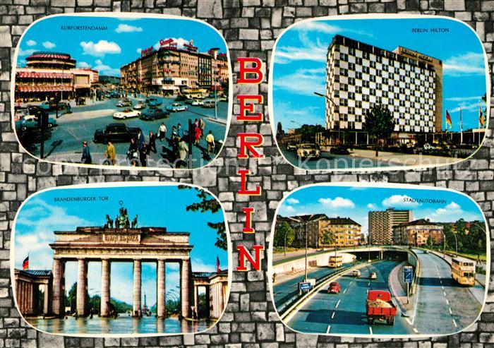 BERLIN  CITY Kurfuerstendamm Berlin Hilton Brandenburger Tor Stadtautobahn