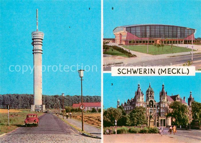 Schwerin Mecklenburg Fernsehturm Sporthalle Schloss