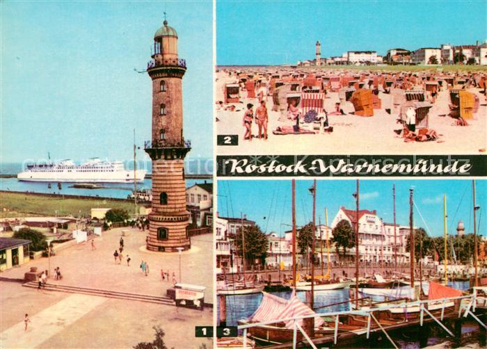 Rostock-Warnemuende Leuchtturm Faehrschiff Warnemuende Strandleben Alter Strom