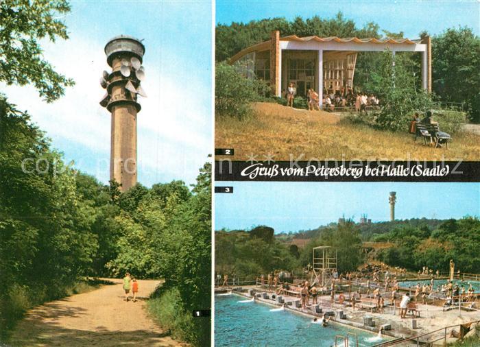 Petersberg Halle Fernseh-Aussichtsturm Bergbad Fernsehpavillon