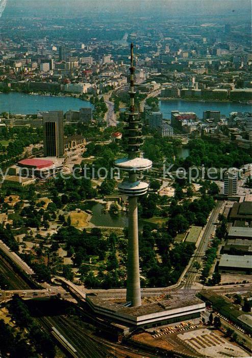 Hamburg Fernsehturm Fliegeraufnahme