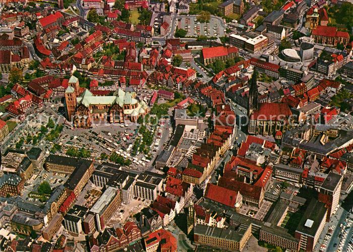 Muenster Westfalen Fliegeraufnahme Dom Lambertikirche Prinzipalmarkt
