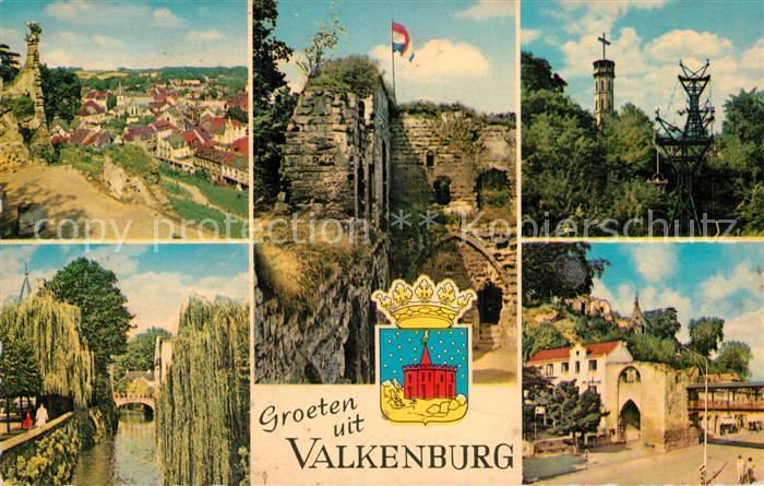 Valkenburg aan de Geul Panorama Burgruine Turm Seilbahn Kanal