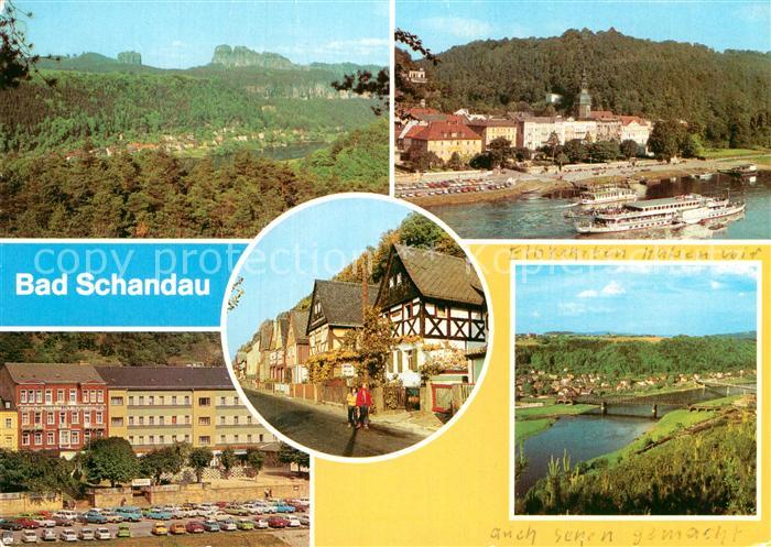 Bad Schandau Schrammsteine Dampferanlegestelle FDGB Erholungsheim Louis Fuernber