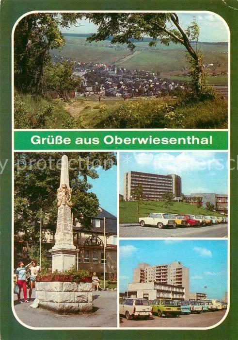 Oberwiesenthal Erzgebirge Teilansicht Postmeilensaeule FDGB Erholungsheim Am Fic