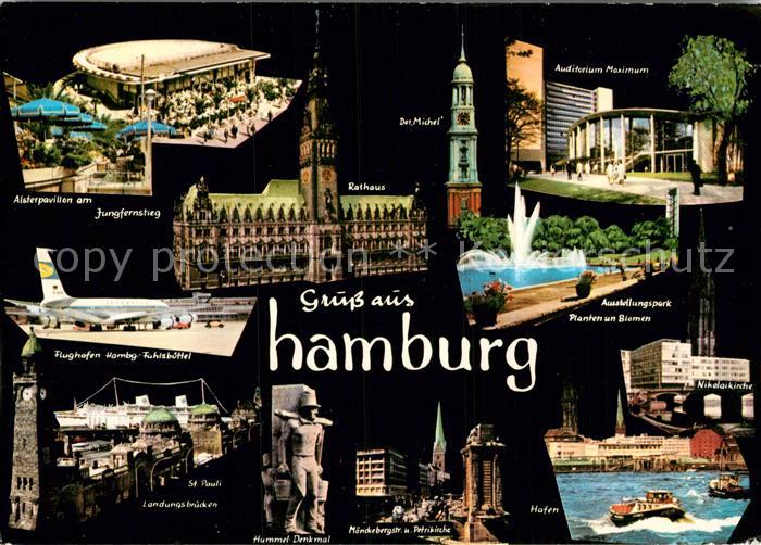 Hamburg Alsterpavillon am Jungfernstieg Rathaus Auditorium Maximum Flughafen Fuh