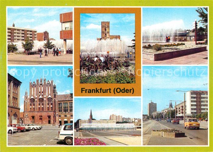 Frankfurt Oder Karl Marx Str Wasserspiele Rathaus Giebelseite Zentraler Platz