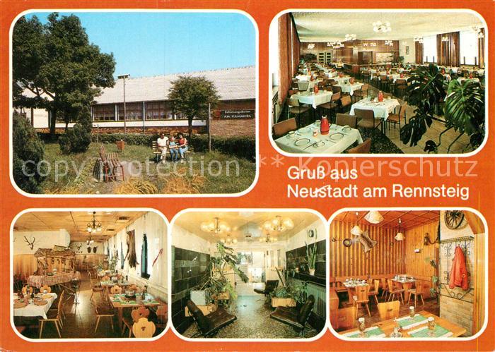 Neustadt Rennsteig FDGB Erholungsheim Am Kammweg Speisesaal Gaststaette Zum Gold
