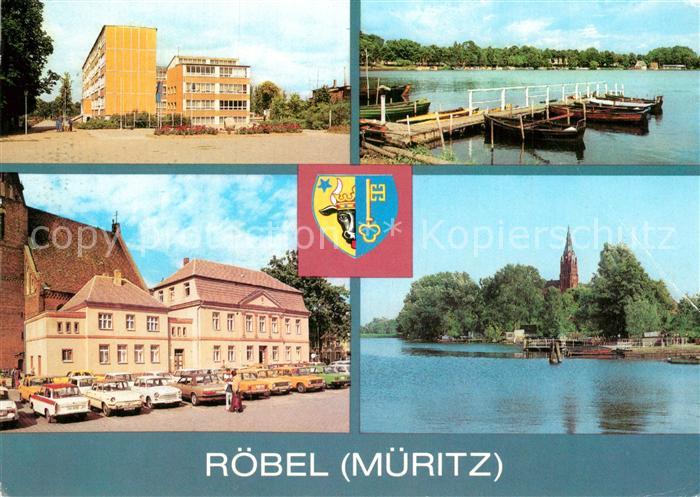 Roebel Mueritz Sorge Oberschule Blick zur Promenade Rathaus Am Hafen