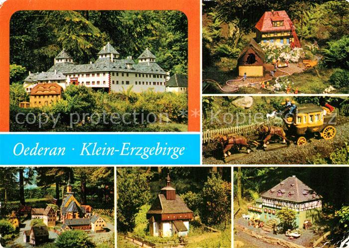 Oederan Schloss Augustusburg Feuerwehr im Einsatz Alte Postkutsche Stadtkern Alt