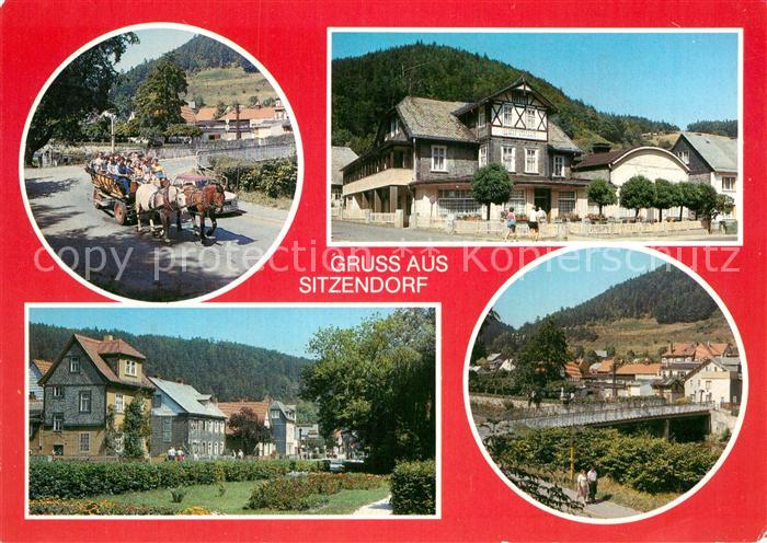 Sitzendorf Thueringen Pferdewagen Gasthof Bruecke