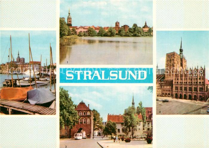 Stralsund Mecklenburg Vorpommern Knieperteich Hafen Kniepertor Rathaus