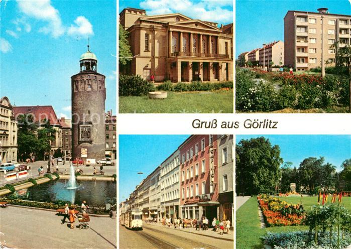 Goerlitz Sachsen Marienplatz Frauenturm Gerhart Hauptmann Theater Neubaugebiet W