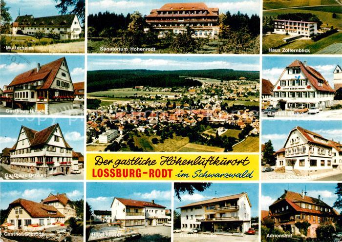 Rodt Lossburg Muetterheim Sanatorium Hohenrodt Haus Zollernblick Gasthaus Hirsch