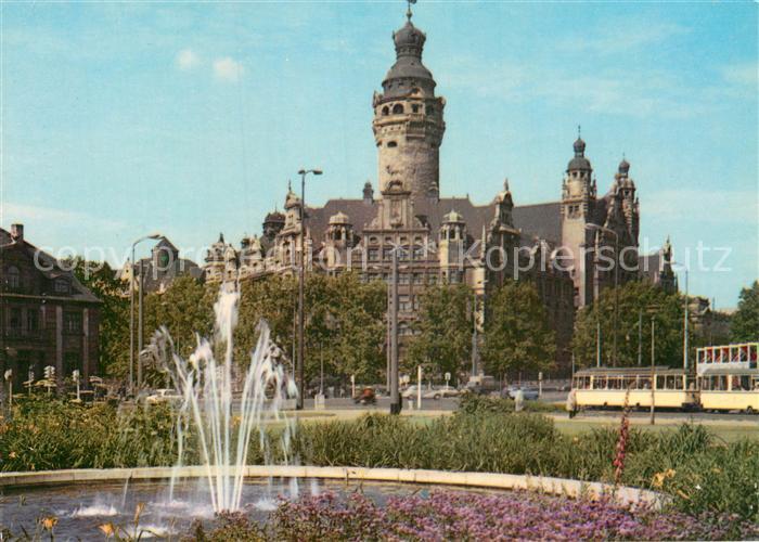 LEIPZIG Sachsen Neues Rathaus Springbrunnen