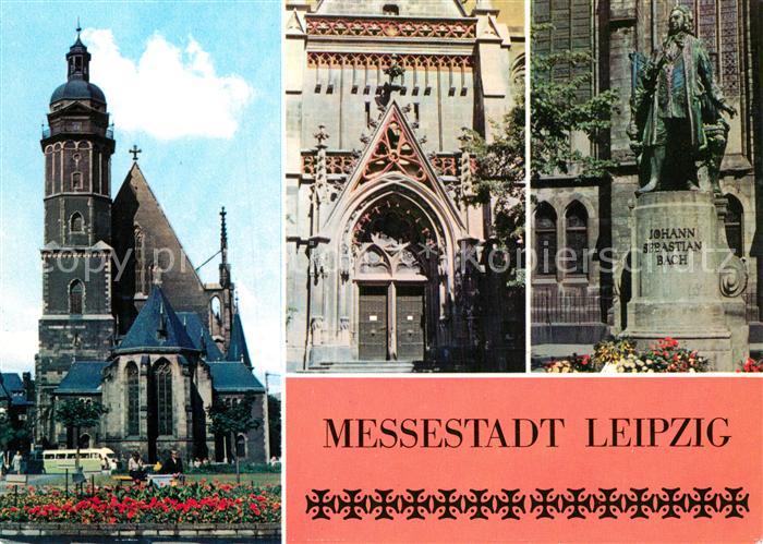 LEIPZIG Sachsen Thomaskirche Portal Bachdenkmal