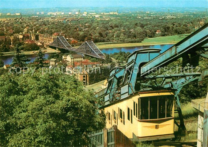 DRESDEN Elbe Blick von der Loschwitzhoehe zum Blauen Wunder