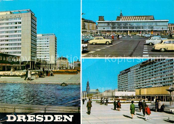 DRESDEN Elbe Interhotels Prager Strasse Kulturpalast Wohnzeile Prager Strasse
