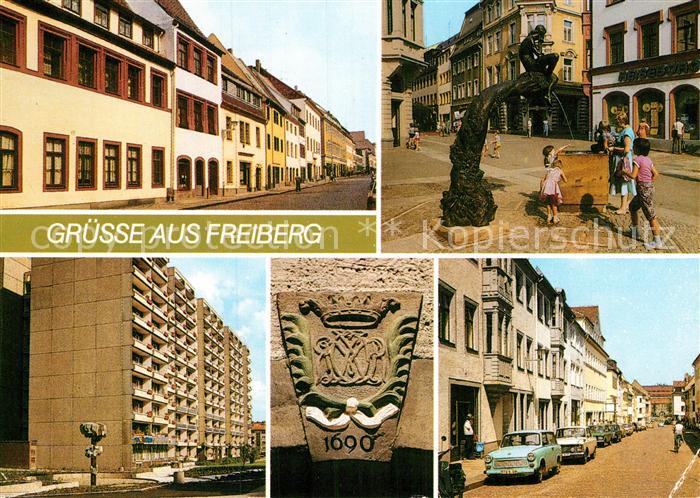 Freiberg Sachsen Spaetgot Buergerhaeuser Karl Marx Str Aug Bebel Strasse Fortuna