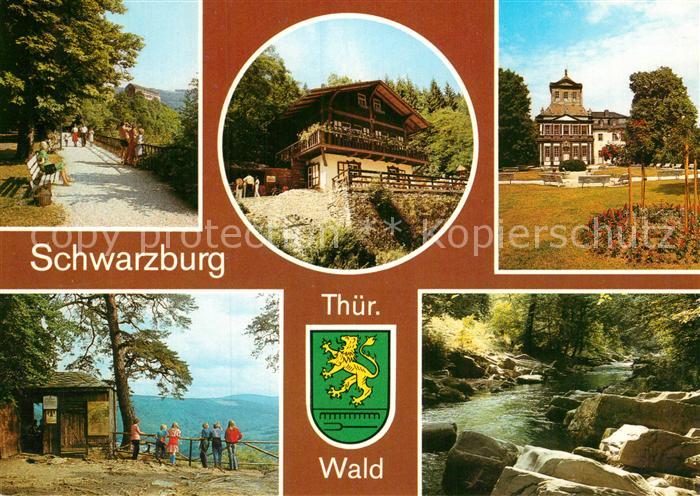 Schwarzburg Thueringer Wald Blick zum Schloss Schweizerhaus im Schwarzatal Schlo