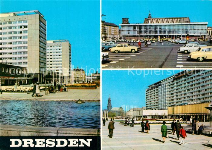 DRESDEN Elbe Interhotel Prager Strasse Kulturpalast Wohnzeile Prager Strasse