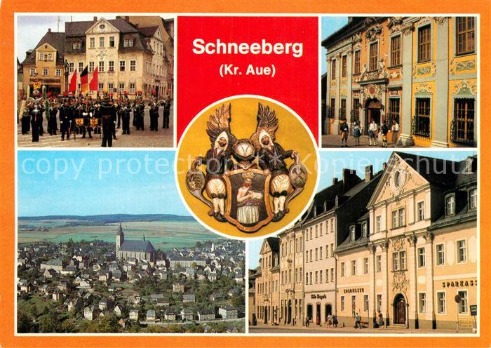 Schneeberg Erzgebirge Musikkorps Museum Panorama Wappen Ernst Schneller Platz