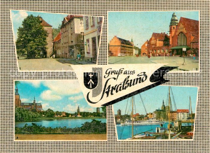 Stralsund Mecklenburg Vorpommern Kniepertor Bahnhof Teichpromenade Hafen MS Seeb