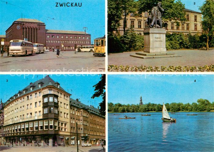 Zwickau Sachsen Hauptbahnhof Robert Schumann Denkmal Ringcafe Schwanenteich