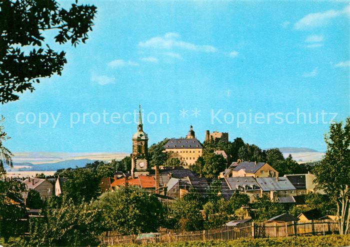 Frauenstein Brand-Erbisdorf Stadtblick mit Schloss und Burgruine