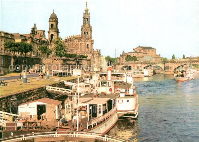 DRESDEN Elbe Dampferanlegestelle Bruehlsche Terrasse
