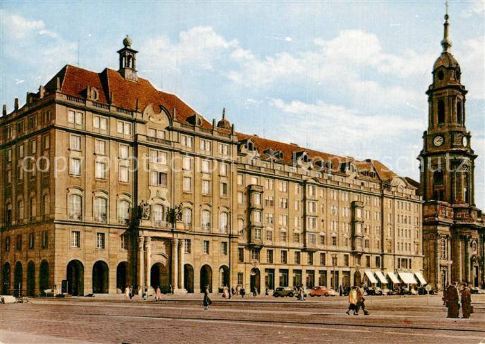 DRESDEN Elbe Haus Altmarkt mit Kreuzkirche