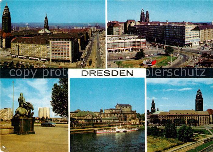 DRESDEN Elbe Ernst Thaelmann Str Ecke Ring HOG am Zwinger Postplatz Rathaus HOG