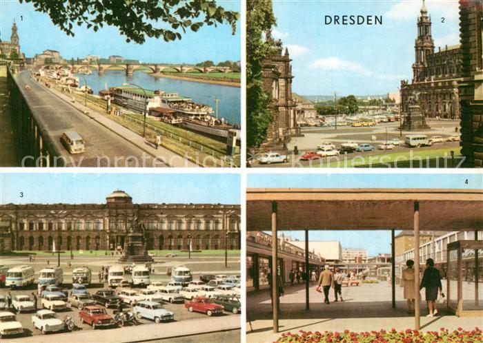 DRESDEN Elbe Bruehlsche Terrasse Theaterplatz Sempergalerie Einkaufszentrum Webe