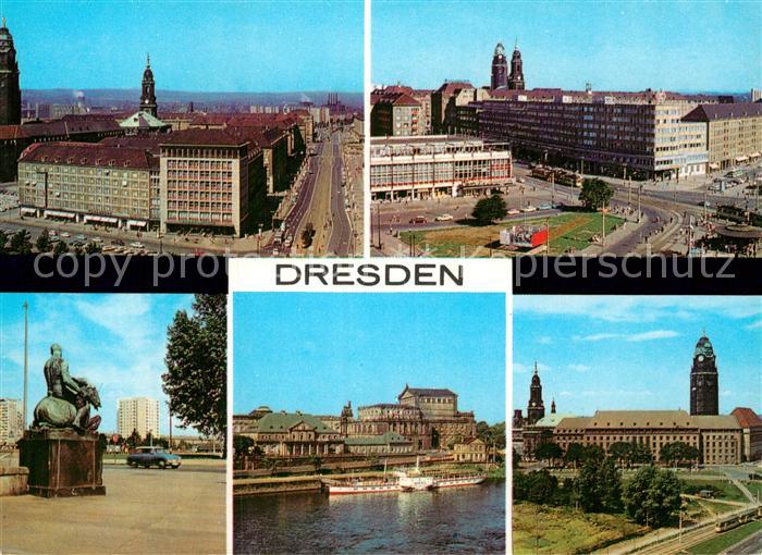 DRESDEN Elbe Ernst Thaelmann Str Ecke Ring HOG am Zwinger Postplatz Rathaus HOG