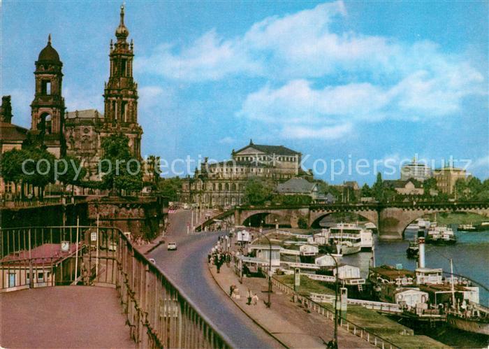 DRESDEN Elbe Dampferanlegestelle Dimitroff Bruecke