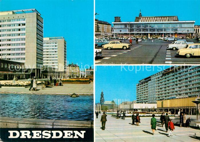 DRESDEN Elbe Interhotel Prager Strasse Kulturpalast Wohnzeile Prager Strasse