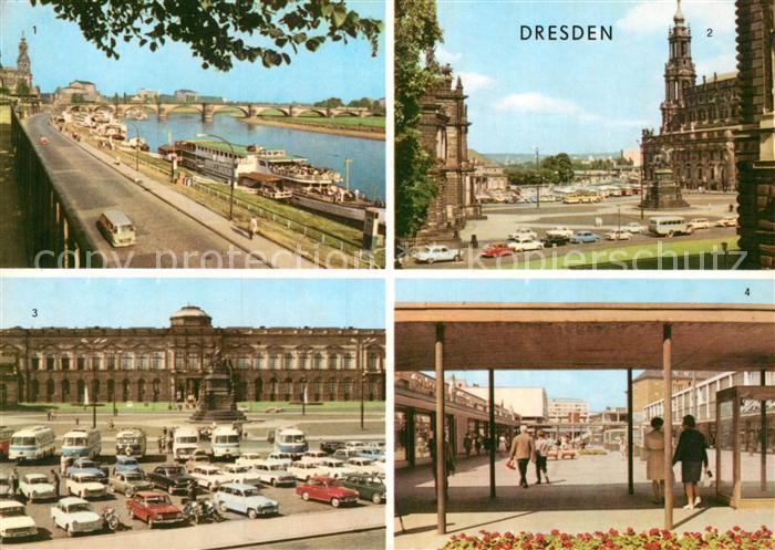 DRESDEN Elbe Bruehlsche Terrasse Theaterplatz Sempergalerie Einkaufszentrum Webe