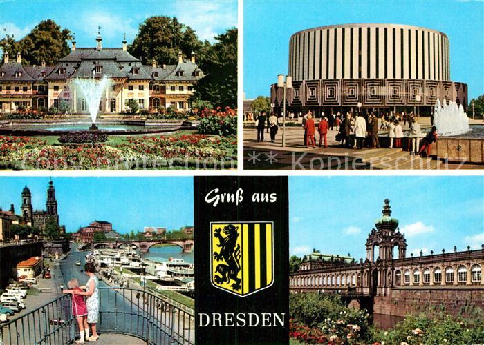 DRESDEN Elbe Schloss Pillnitz Filmtheater Prager Str Bruehlsche Terrasse Zwinger