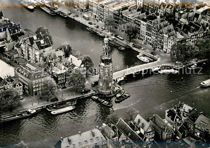 Amsterdam Niederlande Montelbaanstoren Fliegeraufnahme