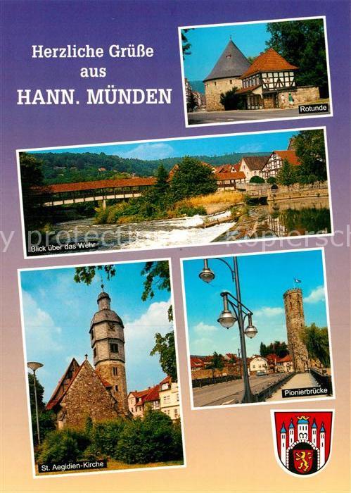 Hannoversch Muenden Rotunde Wehr Pionierbruecke Aegidienkirche