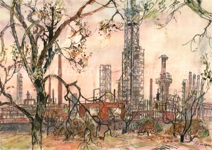 Essen Ruhr Industrieanlagen Zeichnung